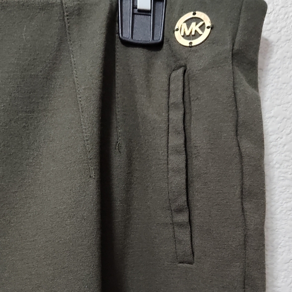 Michael Michael Kors Knit Chic Olive Green Stretch Trousers Size Large - Picture 4 of 7